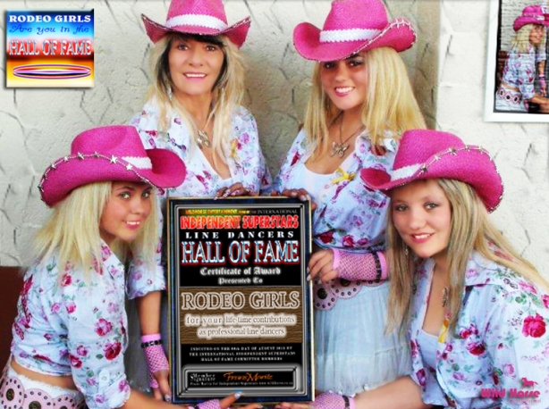 The Rodeo Girls proudly displaying the IDSS Hall Of Fame Award